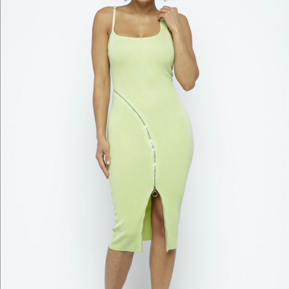Bella Zipper Front Midi Dress